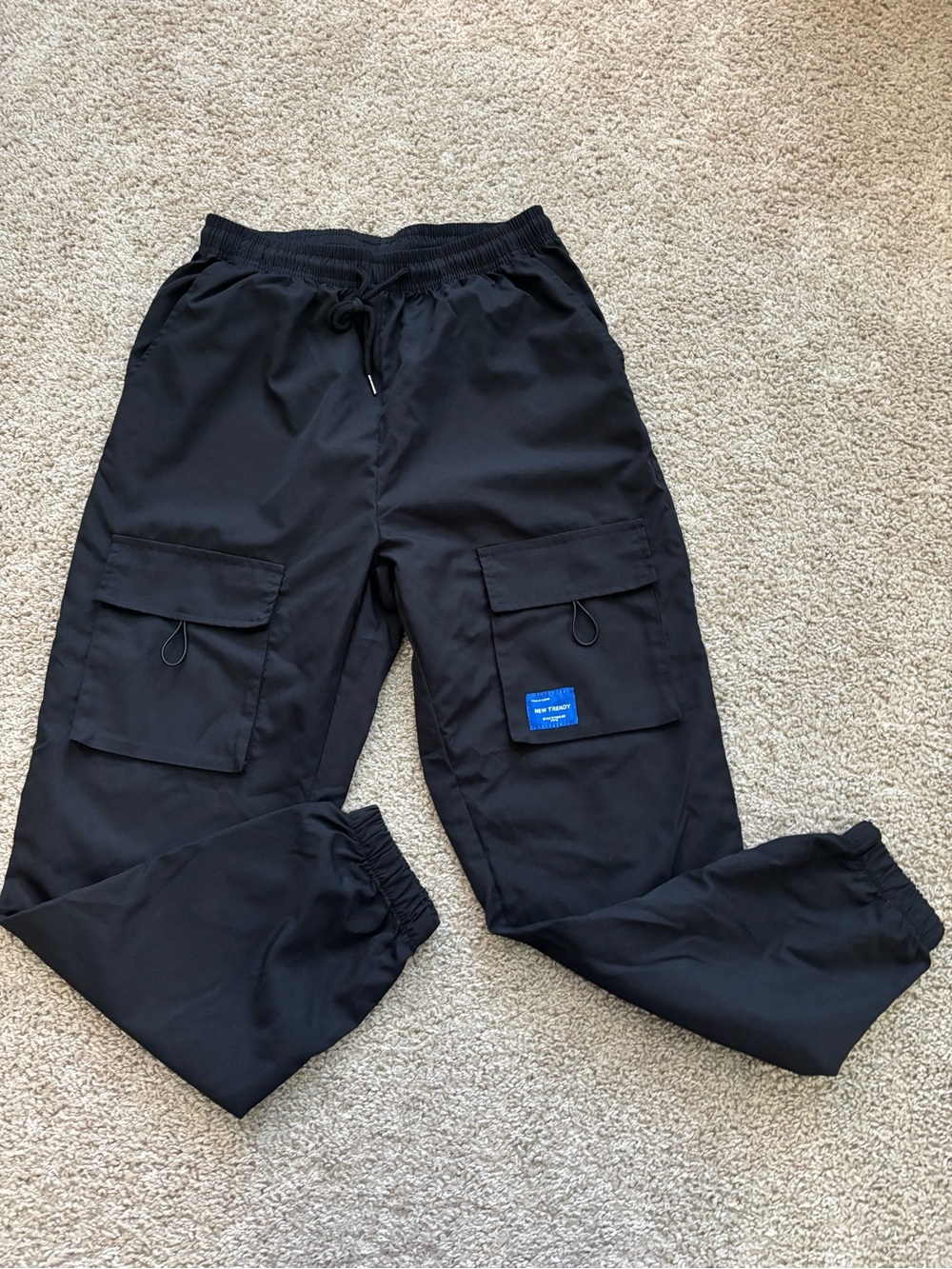 Men's Black Cargo Jogger Pants